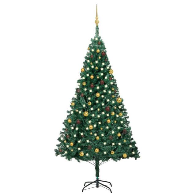 Rackhams Artificial Christmas Tree with LEDs&Ball Set Green 240 cm