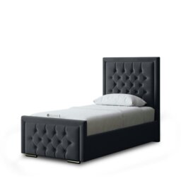 Rackhams Allegra Divan Bed with Upholstered Headboard - Grey (Steel) - Small Double / 4ft - thumbnail 2