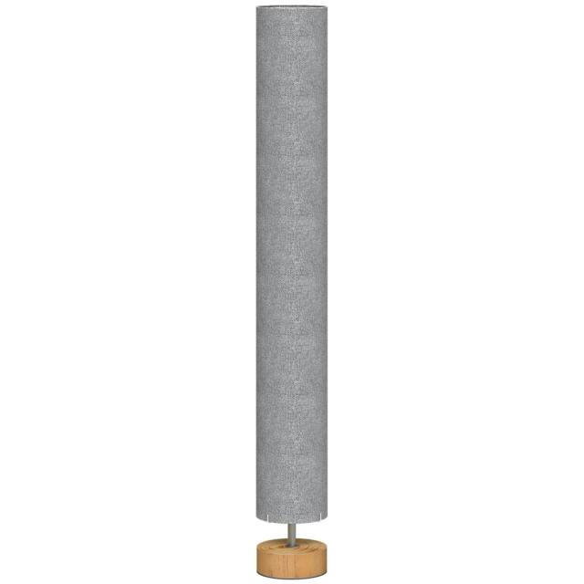 Rackhams LED Floor Lamp for Living Room, 120cm Modern Standing Lamp with 3000K/4500K/6500K Colour Temperatures, Linen Shade and Wooden Base, Grey