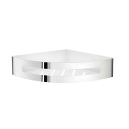 Rackhams Polished Stainless Steel Corner Shower Basket with White ABS Plastic Insert