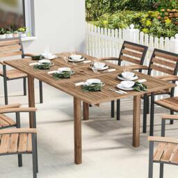 Rackhams Extending Garden Table, Acacia Wood Outdoor Dining Table for 6-8 - 1 - 180 x 95 x 74 cm - 95