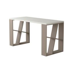 Rackhams Honey Modern Desk with Integrated Bookshelf Storage 137cm - White - thumbnail 3