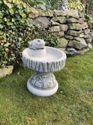 Rackhams Rustic Garden Birdbath with Frog atop - thumbnail 4