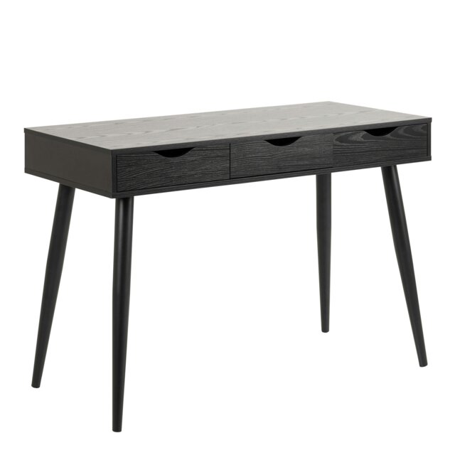 Rackhams Neptun 3 Drawer Office Desk in Black - 1 - Black - 50 - image 1
