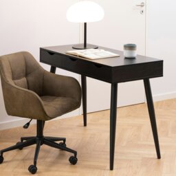 Rackhams Neptun 3 Drawer Office Desk in Black - 1 - Black - 50 - thumbnail 6