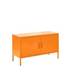Rackhams Grey Metal, 2 door 100cm wide TV Cabinet, Display Cabinet for Home or Office - Orange - 40cm - 59.5cm