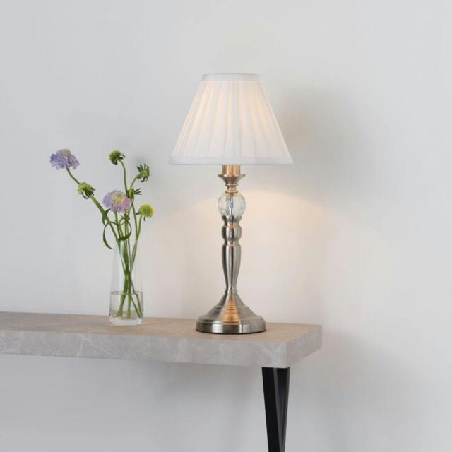 Rackhams Edwina Satin Chrome Touch Table Lamp - image 1