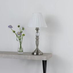 Rackhams Edwina Satin Chrome Touch Table Lamp - thumbnail 2