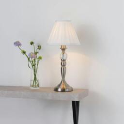 Rackhams Edwina Satin Chrome Touch Table Lamp