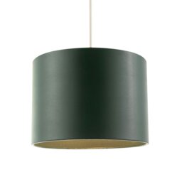Rackhams Classic Forest Green Faux Leather Lamp Shade with Inner Cotton Lining - thumbnail 2