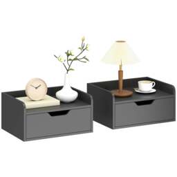 Rackhams Floating Nightstands Set of 2, Nightstand with Drawer, Black - 19.5 - thumbnail 2