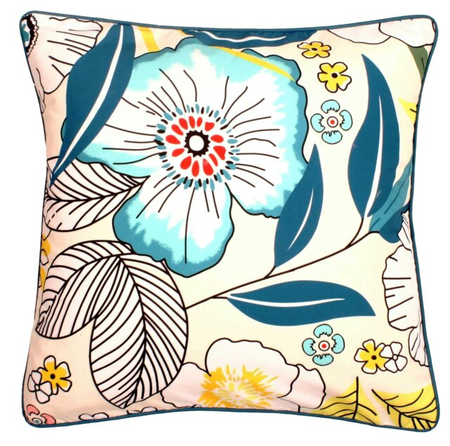 Rackhams Colourful Floral Print Scatter Cushion - 43cm x 43cm - Summer Bloom