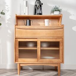 Rackhams H11 Elvis Rattan Sideboard, Oak - With Glass Door - thumbnail 4
