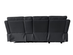Rackhams Sorento Recline Right Hand Corner Leather 3 Seater Sofa in Black or Grey - Black - thumbnail 5
