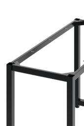 Rackhams Black Square Metal Desk Frame Base with Adjustable Plastic Table Foot Protectors - 110cm W x 50cm D x 71cm H - Black - thumbnail 5