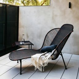 Rackhams Kaczynski Metal Garden Chair, Outdoor Lounge Chair - Blue - thumbnail 4