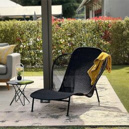Rackhams Kaczynski Metal Garden Chair, Outdoor Lounge Chair - Blue - thumbnail 1
