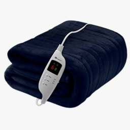 Rackhams Fleece Electric Heated Throw with 9 Heat Settings Navy - thumbnail 1