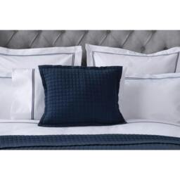 Rackhams Crompton Quilted Filled Cushion - Navy - 50cm x 40cm - Navy - 60% Cotton/40% Polyester - thumbnail 1