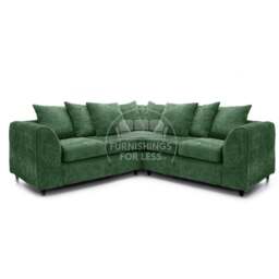 Rackhams Monaco Chenille Fabric 5 Seater Corner Sofa - Green