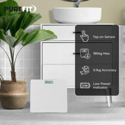 Rackhams Digital Bathroom Scales - Ultra Slim Body Weight Scale with LED Display, Tempered Glass, 180kg Capacity 2XAAA Batteries Included - thumbnail 4