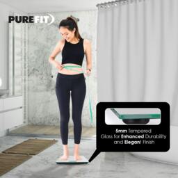 Rackhams Digital Bathroom Scales - Ultra Slim Body Weight Scale with LED Display, Tempered Glass, 180kg Capacity 2XAAA Batteries Included - thumbnail 2