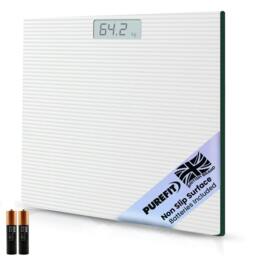 Rackhams Digital Bathroom Scales - Ultra Slim Body Weight Scale with LED Display, Tempered Glass, 180kg Capacity 2XAAA Batteries Included