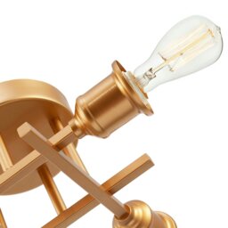 Rackhams Industrial Vintage Satin Gold Ceiling Light Fitting with Traditional Lampholders - thumbnail 5