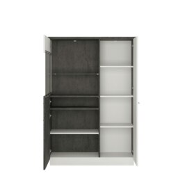Rackhams Zingaro Low display cabinet (LH) in Grey and White - Full Assembly Required - Grey & White - Matt - thumbnail 2