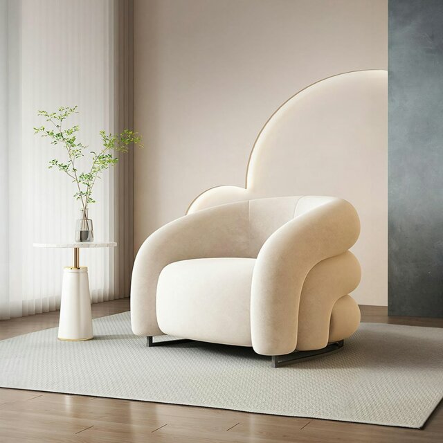 Rackhams Classic U18 Armchair, White Velvet - image 1