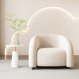 Rackhams Classic U18 Armchair, White Velvet - thumbnail 2