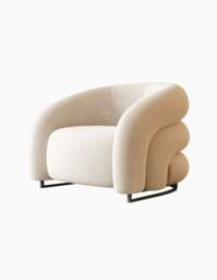 Rackhams Classic U18 Armchair, White Velvet - thumbnail 4