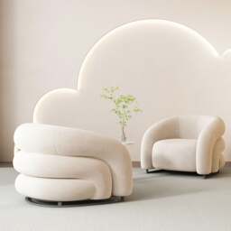 Rackhams Classic U18 Armchair, White Velvet - thumbnail 3