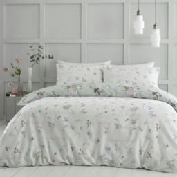 Rackhams Songbird Sage Green Duvet Cover Set - Single - thumbnail 4