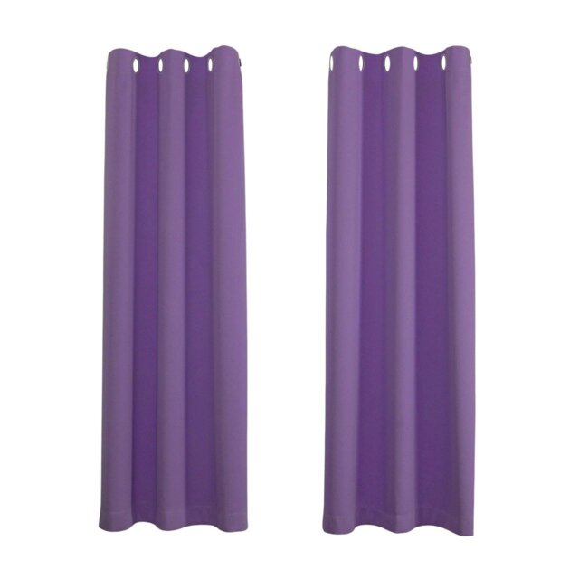 Rackhams Purple Blackout Curtains - Eyelet Thermal Curtain  - 66 x 84 Inch Drop - 2 Panel - image 1