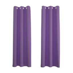 Rackhams Purple Blackout Curtains - Eyelet Thermal Curtain  - 66 x 84 Inch Drop - 2 Panel - thumbnail 1