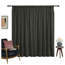 Rackhams Chenille Lined Pencil Pleat Curtains - Charcoal - 183cm x 117cm - Charcoal - 100% Polyester - thumbnail 3