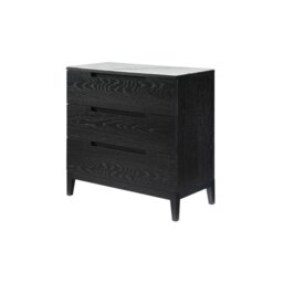 Rackhams Orchid 3 Drawer Chest - Wenge (Black Stained Oak) / Marble  - Wenge (Black Stained Oak) - thumbnail 2