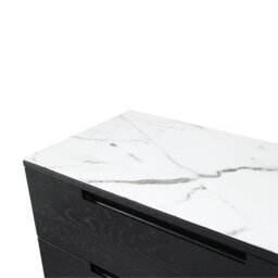 Rackhams Orchid 3 Drawer Chest - Wenge (Black Stained Oak) / Marble  - Wenge (Black Stained Oak) - thumbnail 3