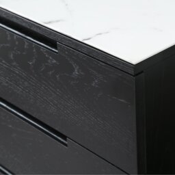 Rackhams Orchid 3 Drawer Chest - Wenge (Black Stained Oak) / Marble  - Wenge (Black Stained Oak) - thumbnail 4