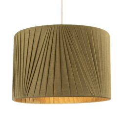 Rackhams Modern Olive Green Faux Silk Fabric Organza Tapered Drum Lamp Shade - thumbnail 2