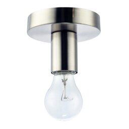 Rackhams Satin Nickel Ceiling or Wall Light Fitting for Industrial Style Light Bulbs - thumbnail 1