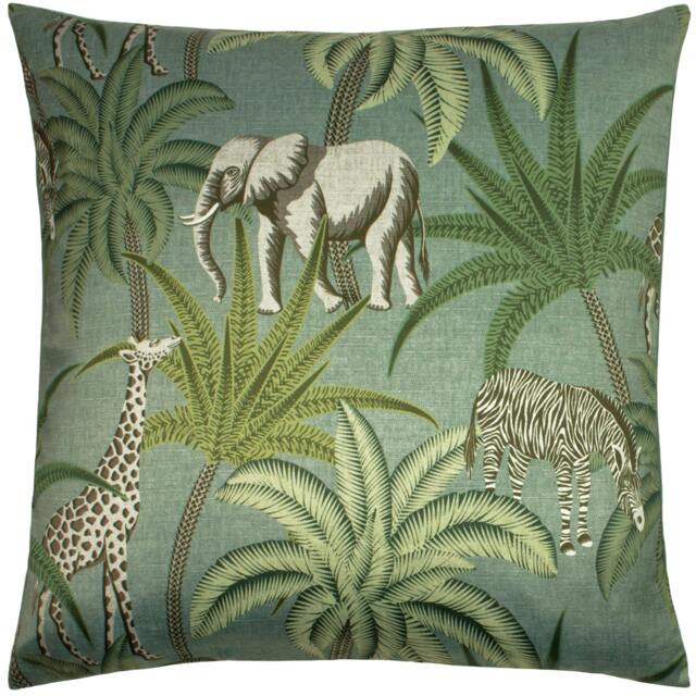 Rackhams Jungle Parade Cushion Cover - Green - One Size - Green - 100% Polyester - image 1