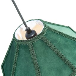 Rackhams Traditional Victorian Empire Lampshade in Soft Forest Green Velvet with Tassels - thumbnail 3