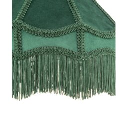 Rackhams Traditional Victorian Empire Lampshade in Soft Forest Green Velvet with Tassels - thumbnail 4