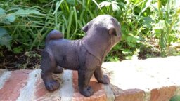 Rackhams Pug Dog Garden Sculpture Ornament Decor - Polystone Resin - 1 - Bronze - thumbnail 5