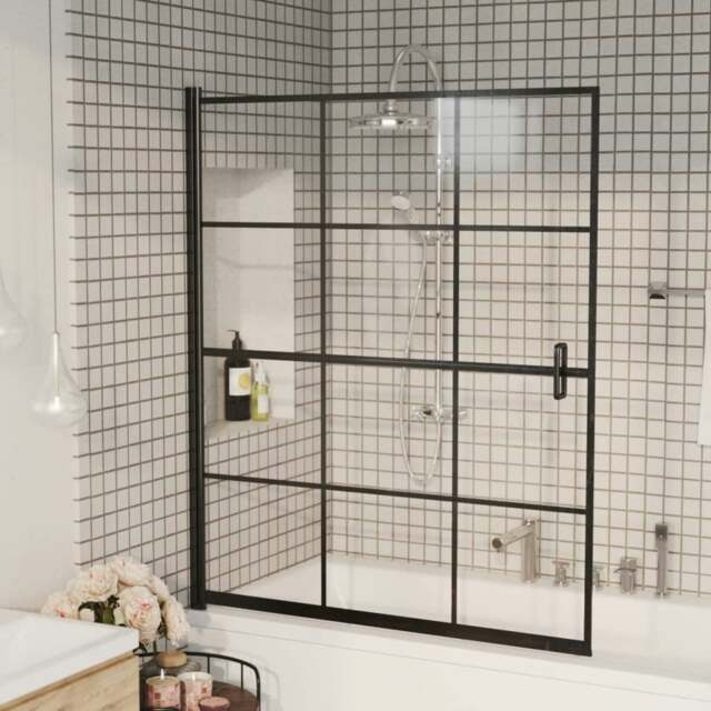 Rackhams Shower Enclosure ESG 116x140 cm Black - image 1