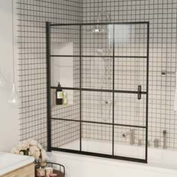 Rackhams Shower Enclosure ESG 116x140 cm Black - thumbnail 1