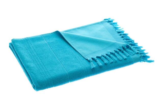 Rackhams Breezy Cotton Hammam Towel, Double-Faced - Turquiose - image 1