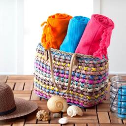 Rackhams Breezy Cotton Hammam Towel, Double-Faced - Turquiose - thumbnail 4